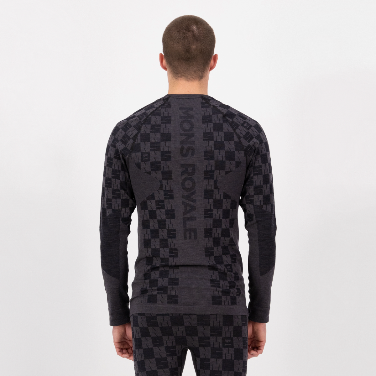 Mons Royale - Men's Ascender Merino Base Layer Long Sleeve - Forged Iron/Black - Futureproof.life