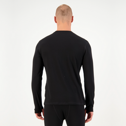 Mons Royale - Men's Cascade Merino Base Layer Long Sleeve - Black - Futureproof.life