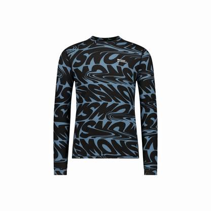 Mons Royale (Sample) - Men's Cascade Merino Base Layer Long Sleeve - Signal Lost Goblin Blue - Futureproof.life