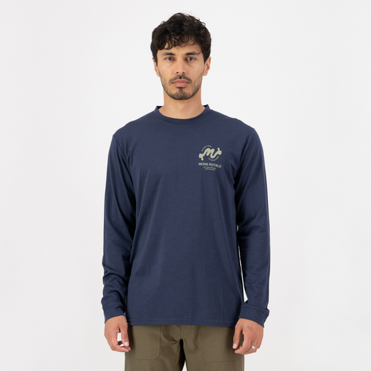 Mons Royale (Sample) - Men's Icon Merino Classic Long Sleeve - Midnight - Futureproof.life