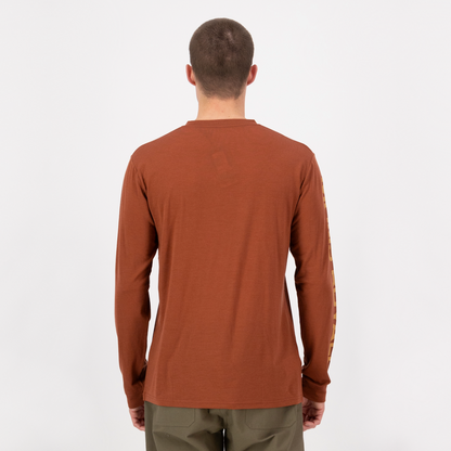 Mons Royale (Sample) - Men's Icon Merino Classic Long Sleeve - Sienna - Futureproof.life