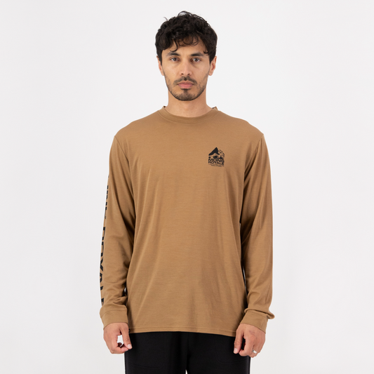 Mons Royale (Sample) - Men's Icon Merino Classic Long Sleeve - Toffee - Futureproof.life