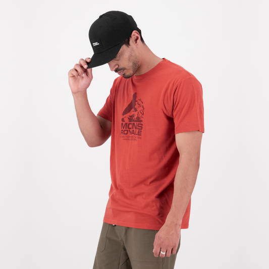 Mons Royale (Sample) - Men's Icon Merino Classic T-Shirt - Cranberry - Futureproof.life
