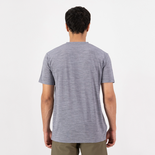 Mons Royale (Sample) - Men's Icon Merino Classic T-Shirt - Grey Heather - Futureproof.life