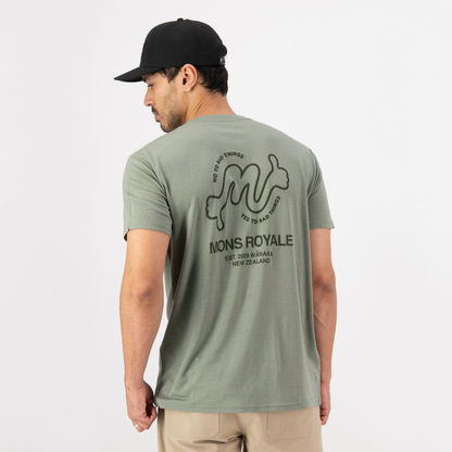 Mons Royale (Sample) - Men's Icon Merino Classic T-Shirt - Willow - Futureproof.life