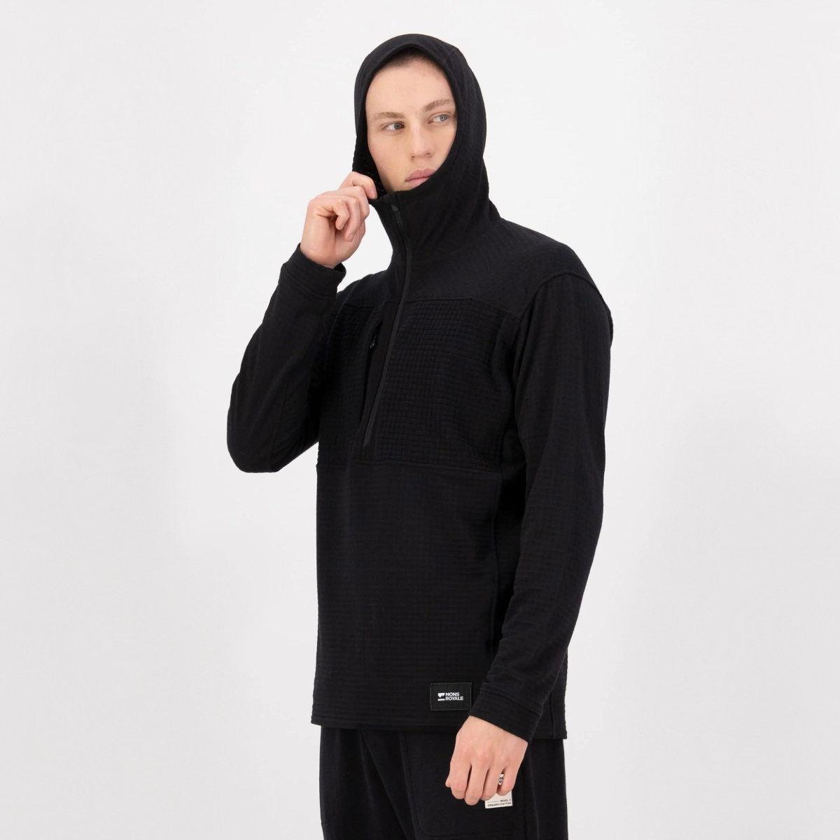 Mons Royale - Men's Offgrid Merino Fleece 1/2 Zip Long Sleeve - Black
