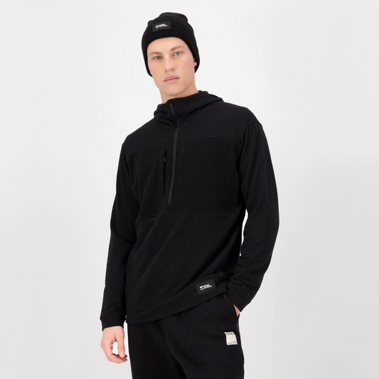 Mons Royale - Men's Offgrid Merino Fleece 1/2 Zip Long Sleeve - Black