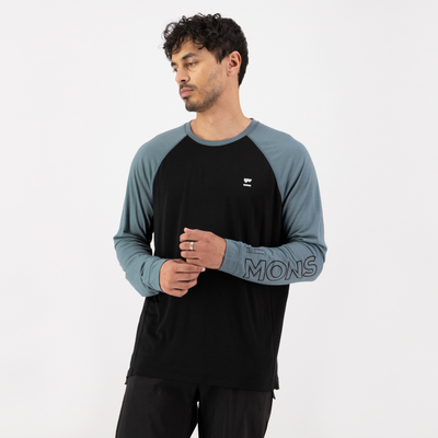 Mons Royale (Sample) - Men's Tarn Merino Long Sleeve - Goblin Blue/Black