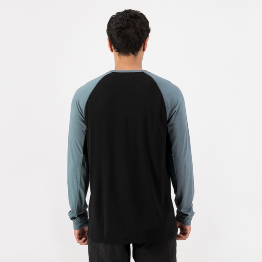 Mons Royale (Sample) - Men's Tarn Merino Long Sleeve - Goblin Blue/Black