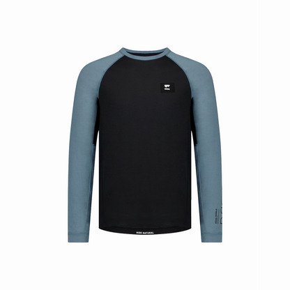Mons Royale (Sample) - Men's Tarn Merino Long Sleeve - Goblin Blue/Black - Futureproof.life
