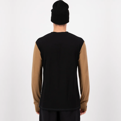 Mons Royale (Sample) - Men's Yotei Merino Long Sleeve - Goblin Blue/Toffee/Black - Futureproof.life