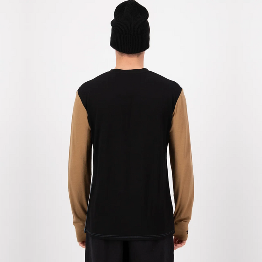 Mons Royale - Men's Yotei Merino Long Sleeve - Goblin Blue/Toffee/Black