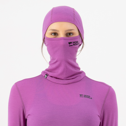 Mons Royale - Unisex Santa Rosa Merino Balaclava - Purple Bolt
