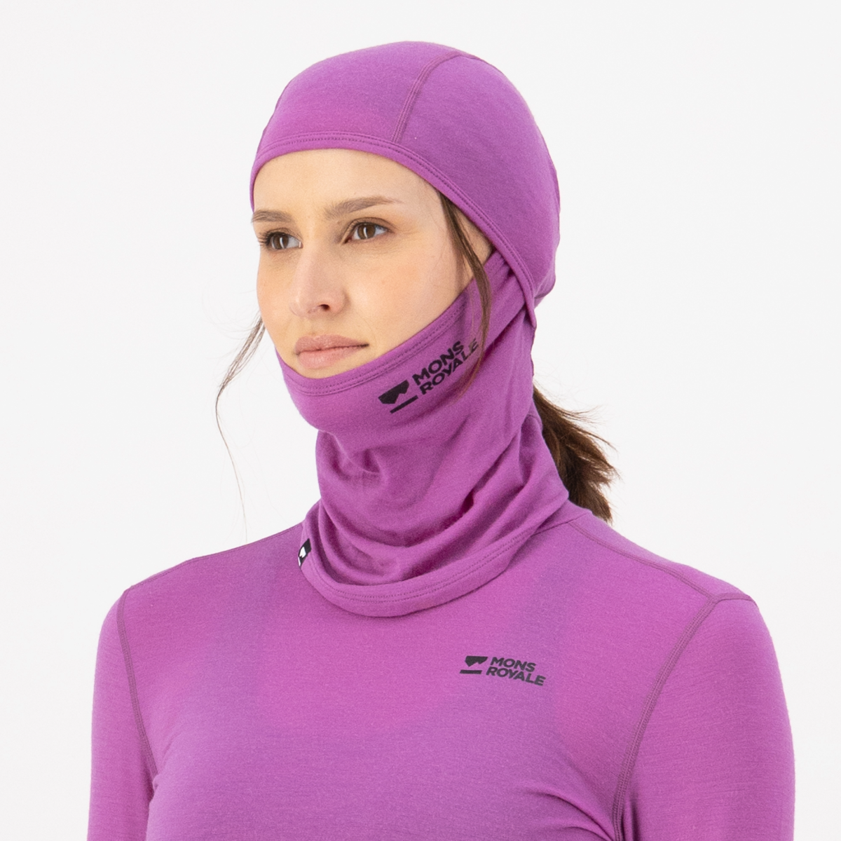 Mons Royale - Unisex Santa Rosa Merino Balaclava - Purple Bolt