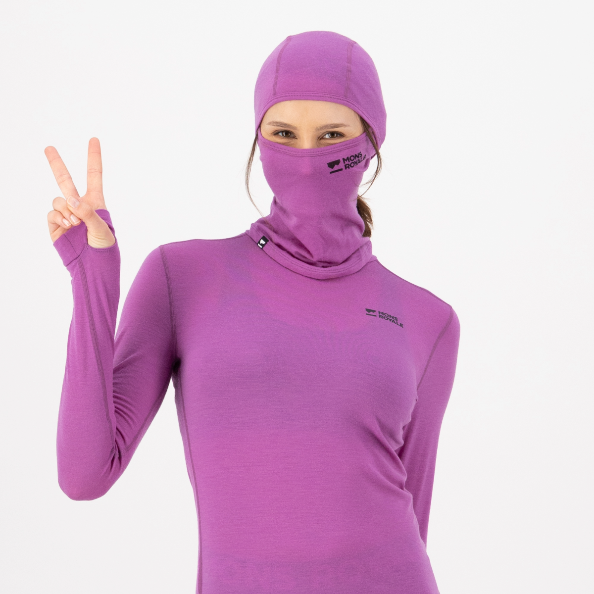 Mons Royale - Unisex Santa Rosa Merino Balaclava - Purple Bolt