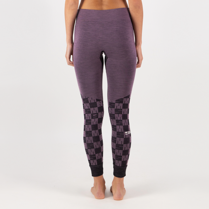 Mons Royale - Women's Ascender Merino Base Layer Legging - Mauve/Black - Futureproof.life