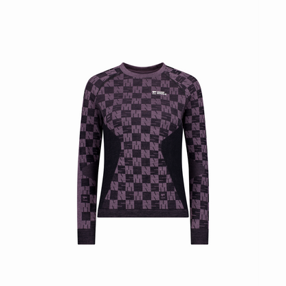 Mons Royale - Women's Ascender Merino Base Layer Long Sleeve - Mauve/Black - Futureproof.life