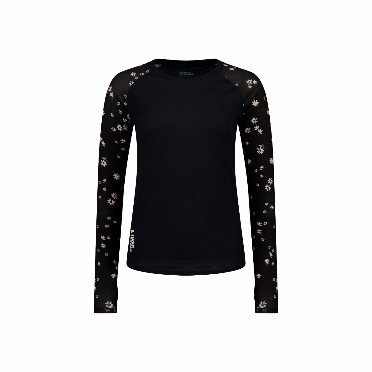 Mons Royale - Women's Bella Merino Long Sleeve - Black Daisy