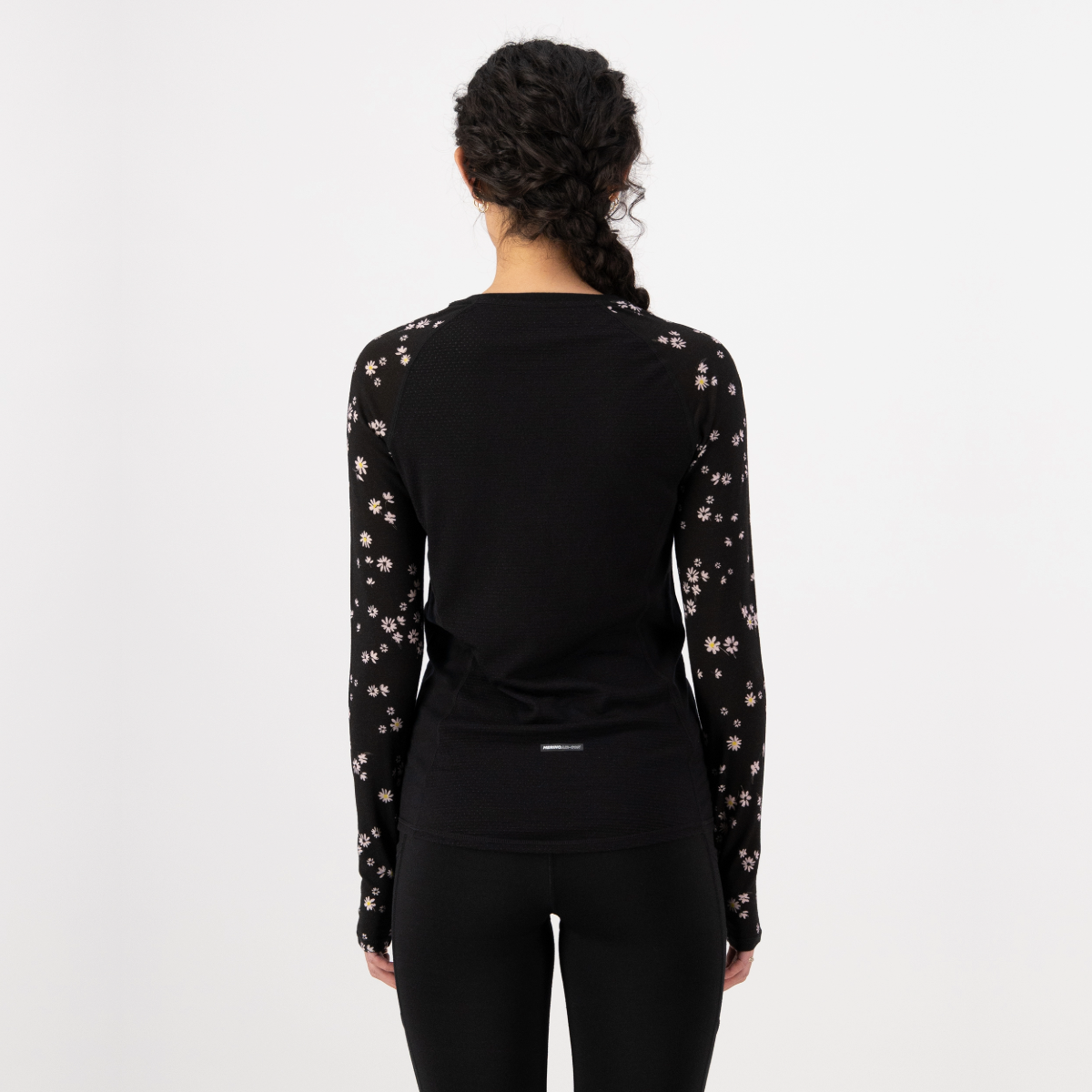 Mons Royale - Women's Bella Merino Long Sleeve - Black Daisy