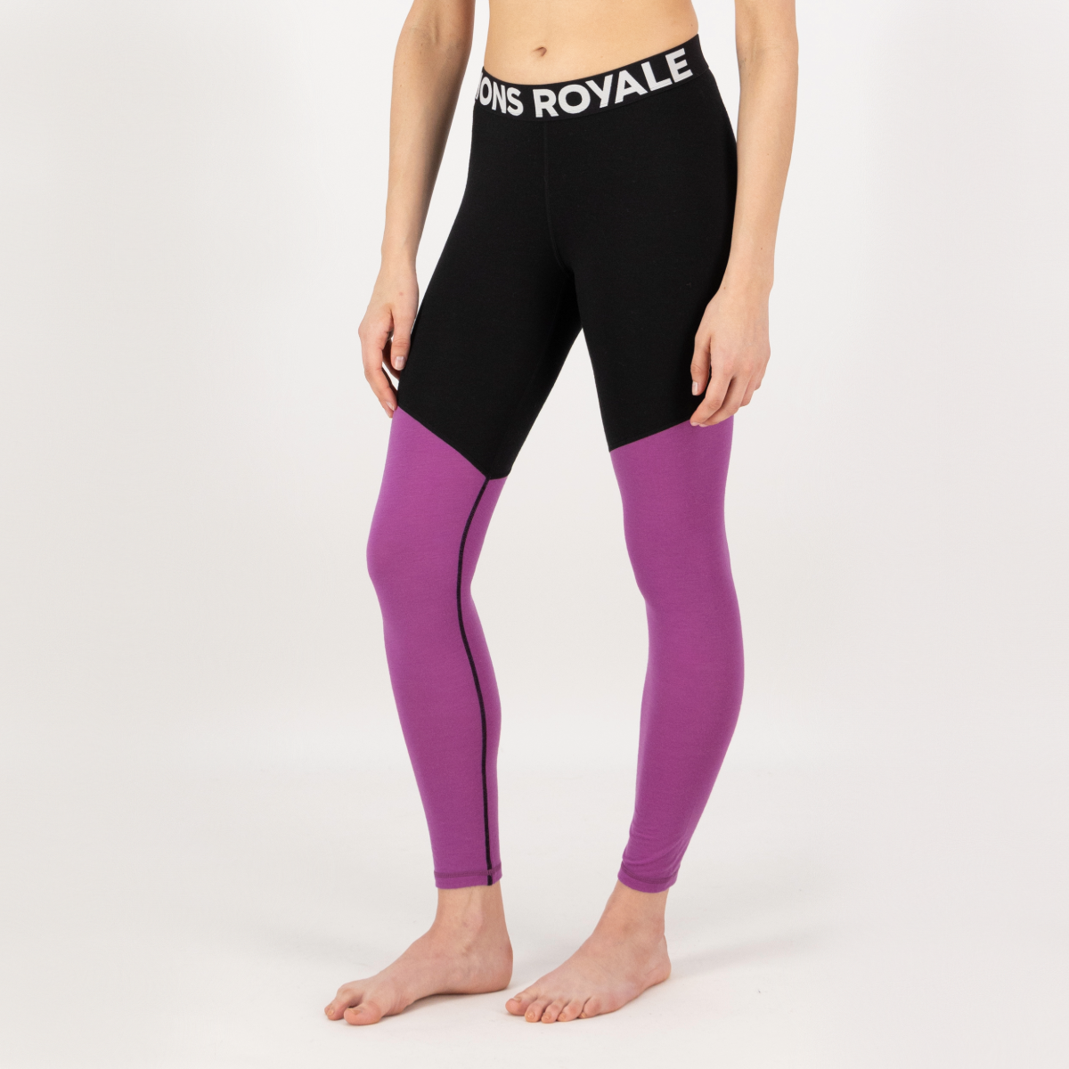 Mons Royale - Women's Cascade Merino Base Layer Legging - Purple Bolt