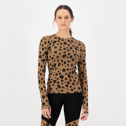 Mons Royale - Women's Cascade Merino Base Layer Long Sleeve - Aoraki Lily Toffee