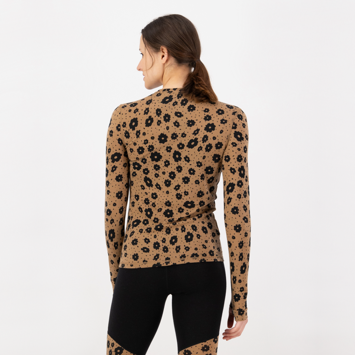 Mons Royale - Women's Cascade Merino Base Layer Long Sleeve - Aoraki Lily Toffee