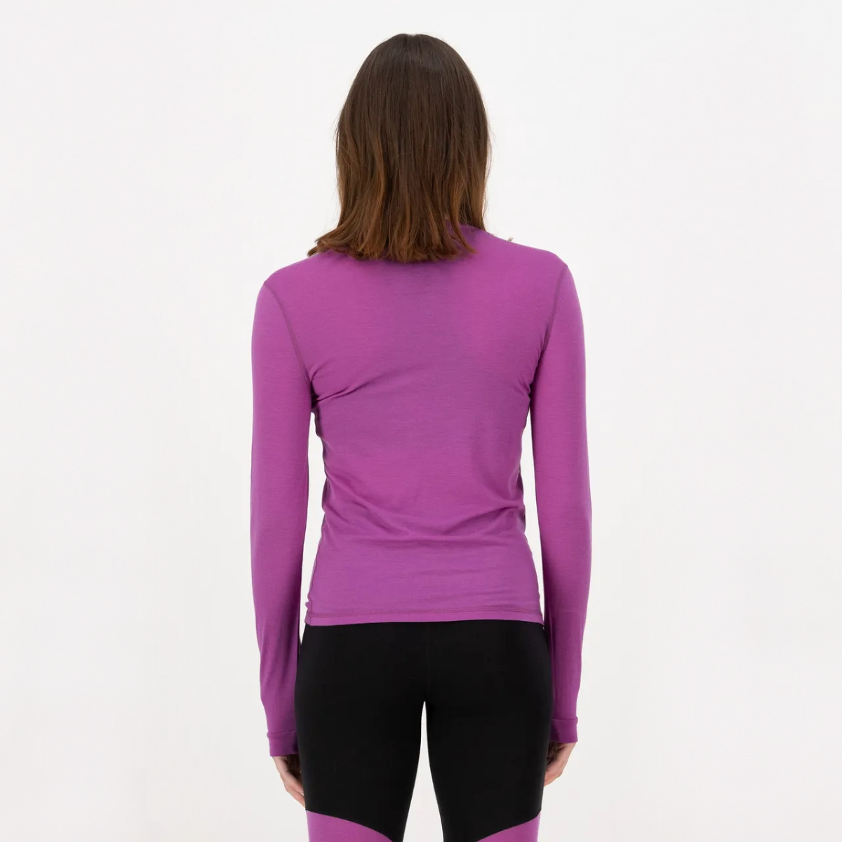 Mons Royale - Women's Cascade Merino Base Layer Long Sleeve - Purple Bolt
