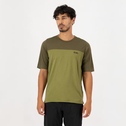 Mons Royale - Men's Diversion Merino Bike Jersey Short Sleeve - Fern/Olive - Futureproof.life