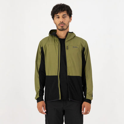 Mons Royale - Men's Diversion Merino Wind Jacket - Fern/Black - Futureproof.life