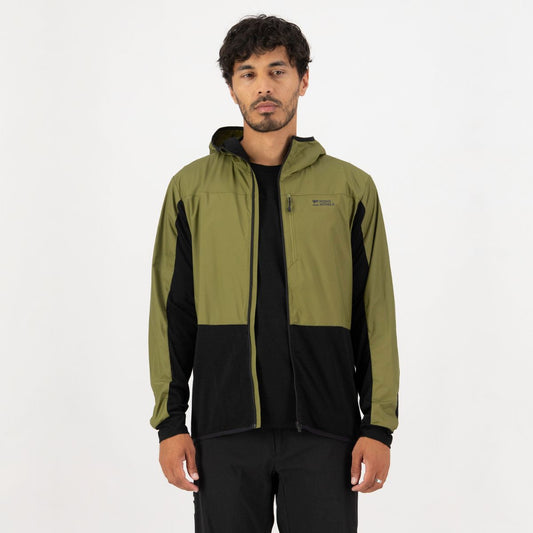 Mons Royale - Men's Diversion Merino Wind Jacket - Fern/Black
