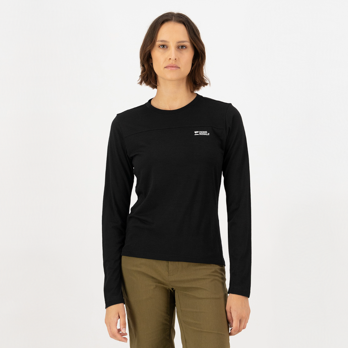 Mons Royale (Sample) - Women's Diversion Merino Long Sleeve Jersey - Black - Futureproof.life