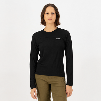 Mons Royale (Sample) - Women's Diversion Merino Long Sleeve Jersey - Black - Futureproof.life