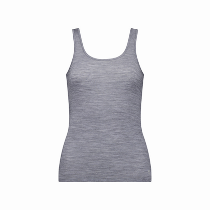 Mons Royale - Women's Folo Merino Tank - Grey Heather - Futureproof.life