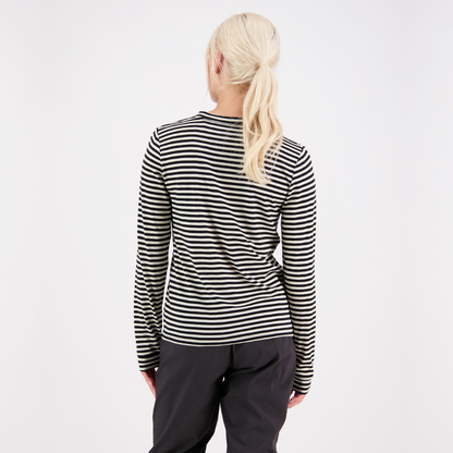 Mons Royale - Women's Icon Merino Long Sleeve - MR Stripe - Futureproof.life