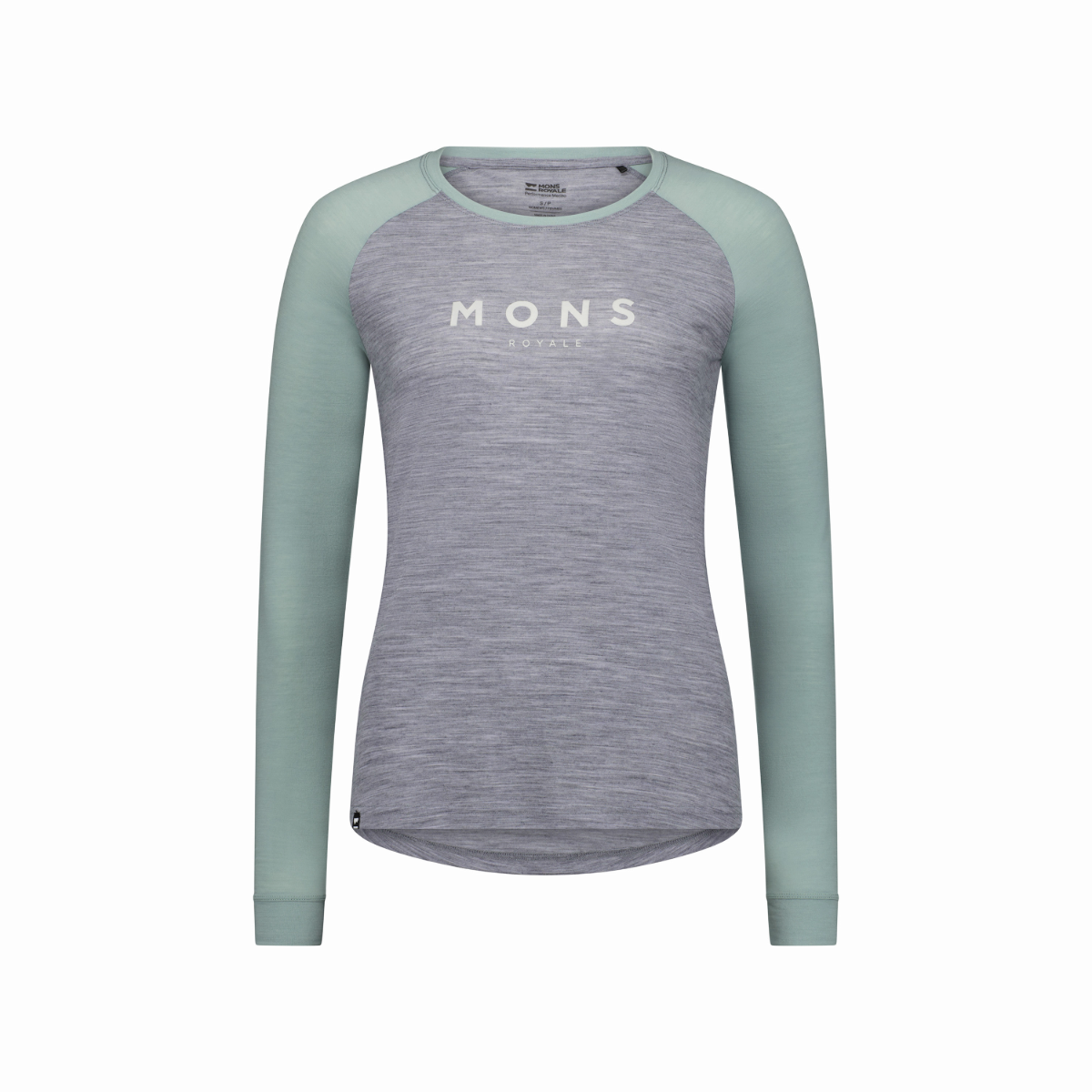 Mons Royale - Women's Icon Merino Raglan Long Sleeve - Grey Heather/Dew