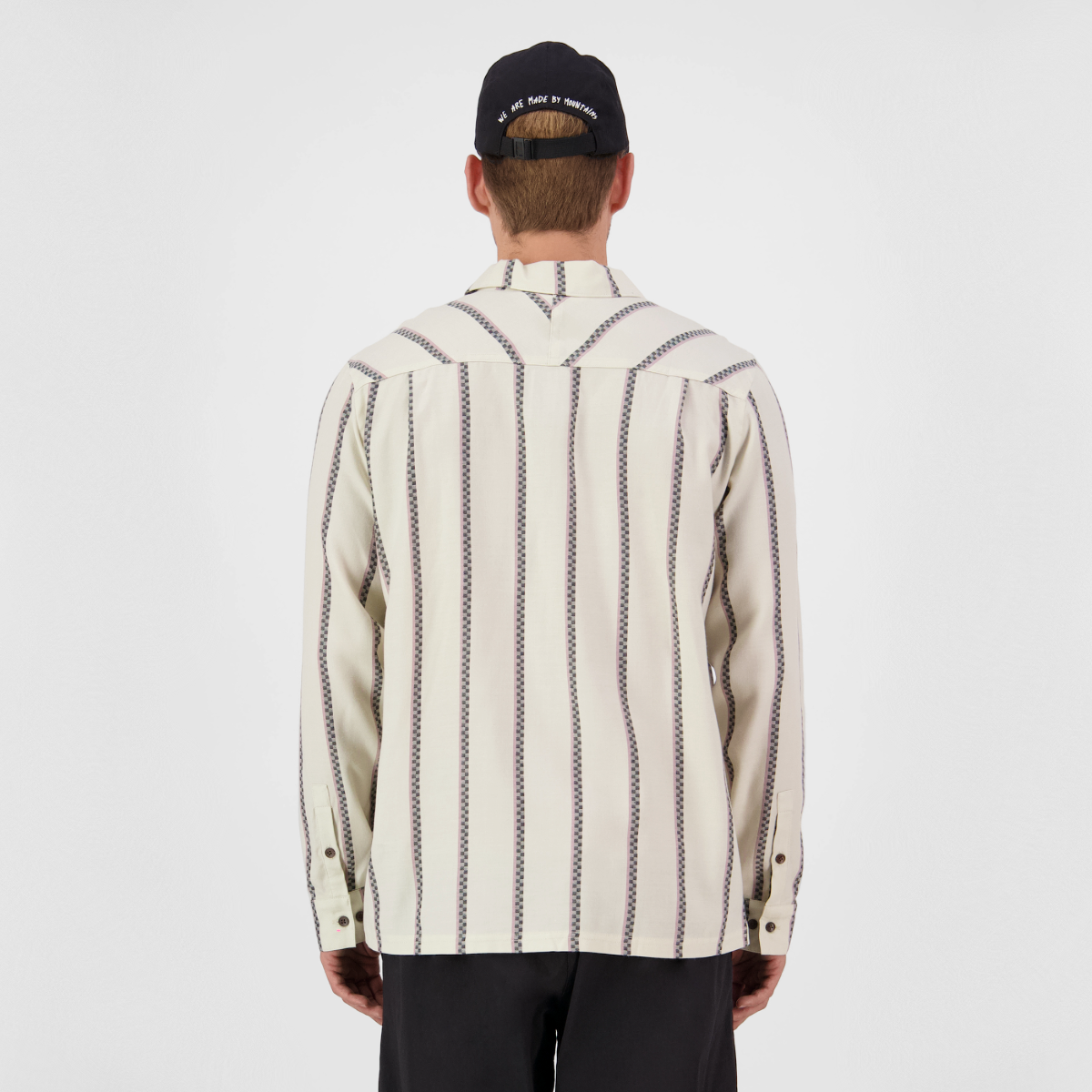 Mons Royale (Sample) - Men's AT Merino Long Sleeve Shirt - Bone Stripe