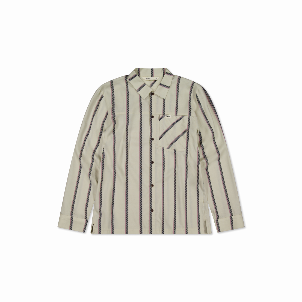 Mons Royale (Sample) - Men's AT Merino Long Sleeve Shirt - Bone Stripe