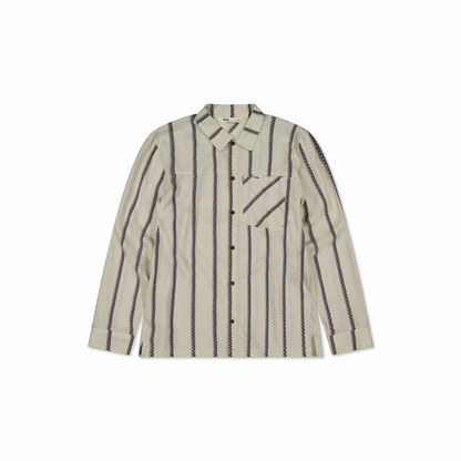 Mons Royale (Sample) - Men's AT Merino Long Sleeve Shirt - Bone Stripe