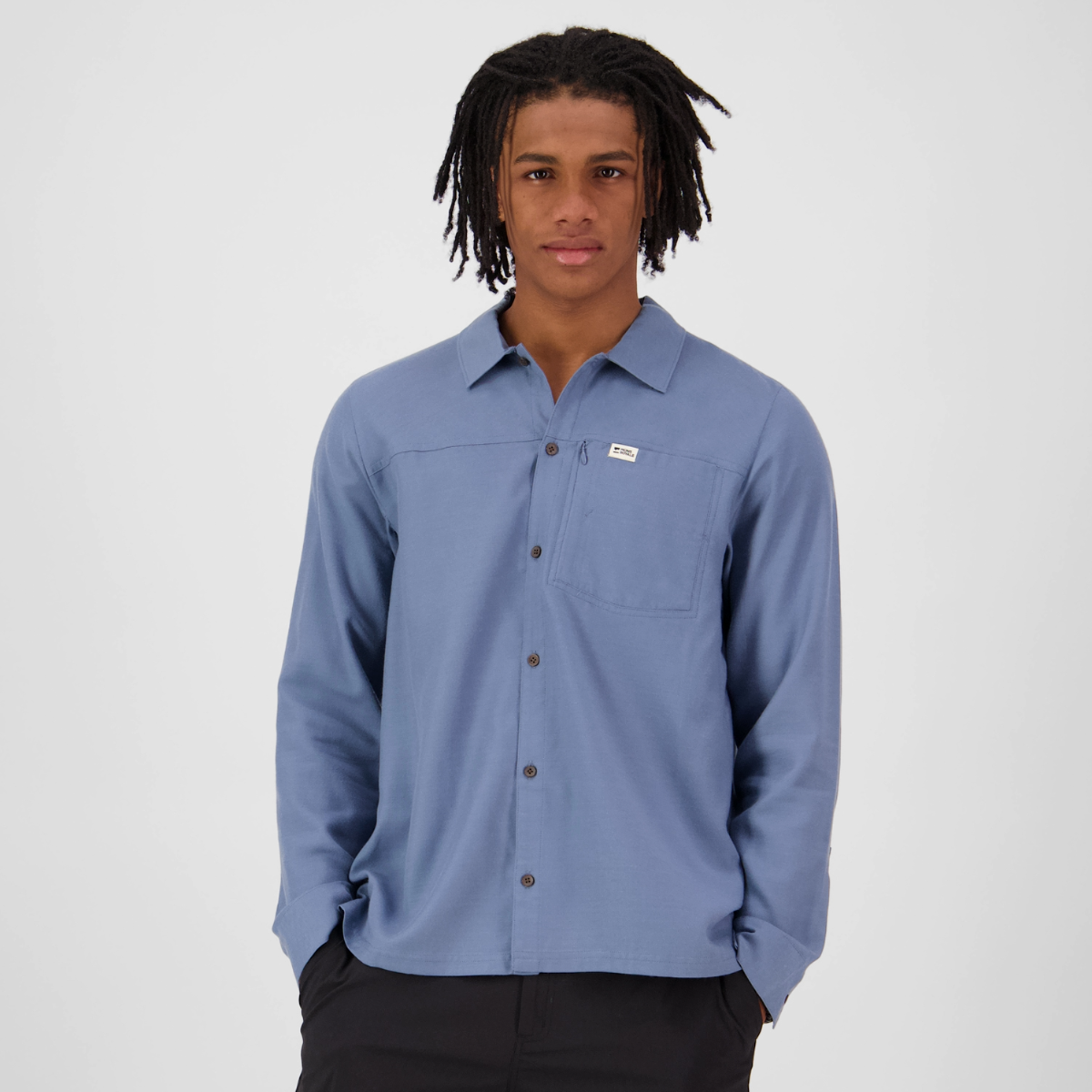 Mons Royale (Sample) - Men's AT Merino Long Sleeve Shirt - Horizon Blue