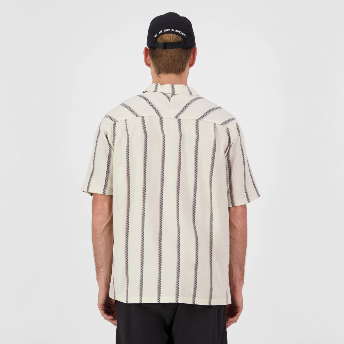 Mons Royale (Sample) - Men's AT Merino Short Sleeve Shirt - Bone Stripe