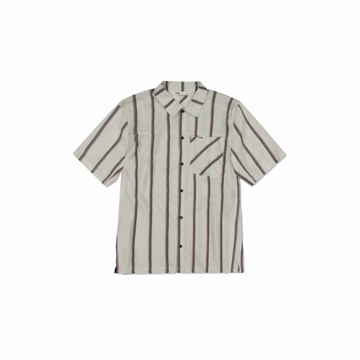Mons Royale (Sample) - Men's AT Merino Short Sleeve Shirt - Bone Stripe