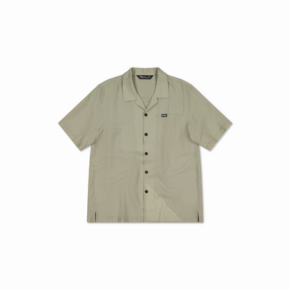 Mons Royale (Sample) - Men's Breezer Merino Short Sleeve Shirt - Dried Eucalyptus - Futureproof.life