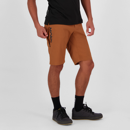Mons Royale (Sample) - Men's Diversion Merino Trail Shorts - Caramel - Futureproof.life