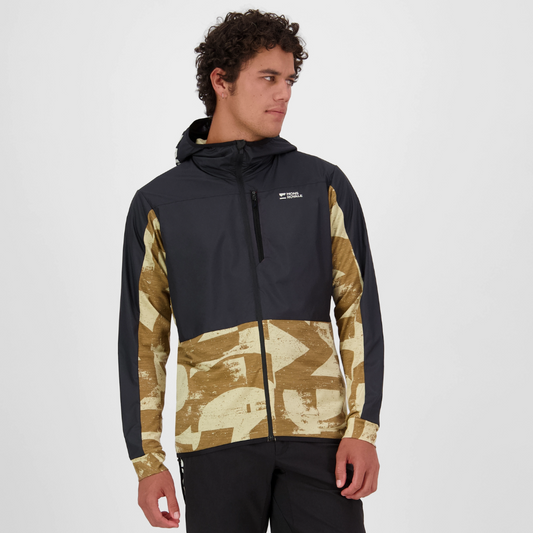 Mons Royale (Sample) - Men's Diversion Merino Wind Jacket - MR Grunge/Black - Futureproof.life