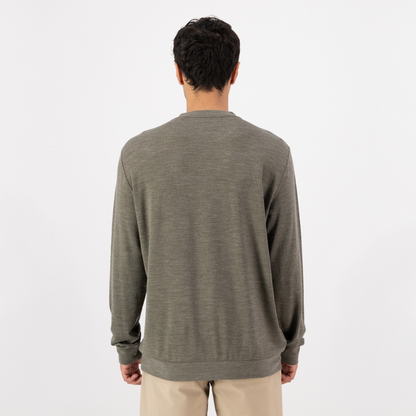 Mons Royale (Sample) - Men's Horizon Merino Crew - Dark Olive