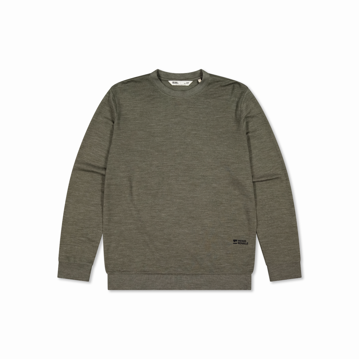 Mons Royale (Sample) - Men's Horizon Merino Crew - Dark Olive