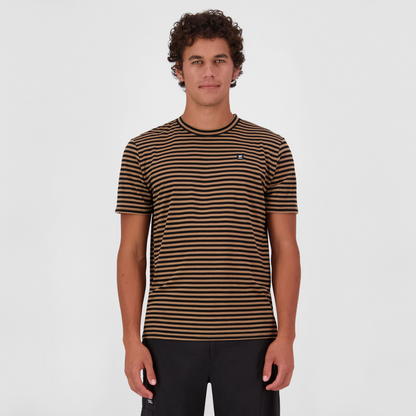 Mons Royale - Men's Icon Merino Classic T-Shirt - MR Stripe Toffee - Futureproof.life