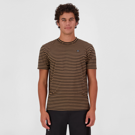 Mons Royale - Men's Icon Merino Classic T-Shirt - MR Stripe Toffee