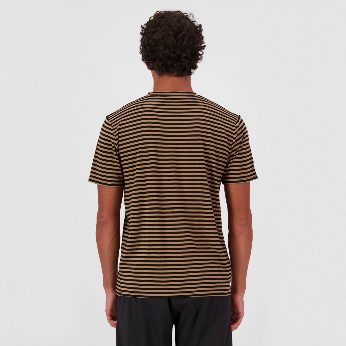 Mons Royale - Men's Icon Merino Classic T-Shirt - MR Stripe Toffee