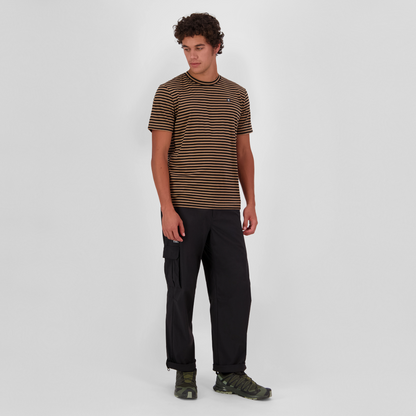 Mons Royale - Men's Icon Merino Classic T-Shirt - MR Stripe Toffee - Futureproof.life